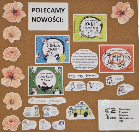 Realizacja działań czytelniczych związanych z NPRCz 2.0 - Kury z grubej rury Justyny Bednarek